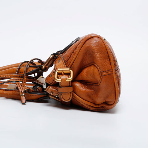 Chloe Mini Paddington Leather Shoulder Bag Brown WS20991