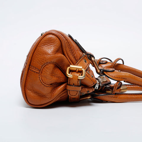 Chloe Mini Paddington Leather Shoulder Bag Brown WS20991