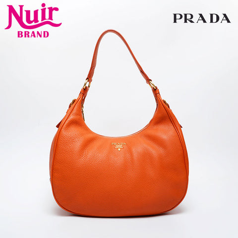 PRADA leather Shoulder Bag Orange WS20992