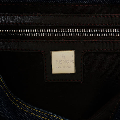 FENDI Denim Stitch Mamma Bucket Shoulder Bag Navy WS20996