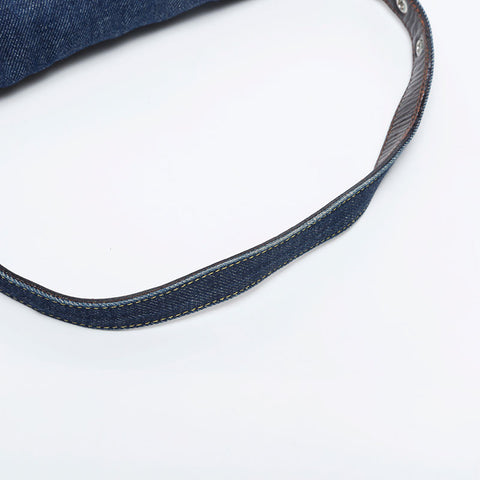 FENDI Denim Stitch Mamma Bucket Shoulder Bag Navy WS20996