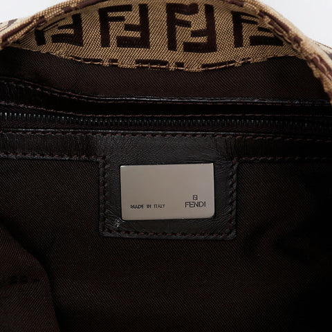 FENDI Zucchino Shoulder Bag Brown WS20997