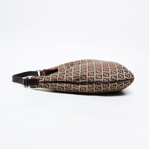 FENDI Zucchino Shoulder Bag Brown WS20997