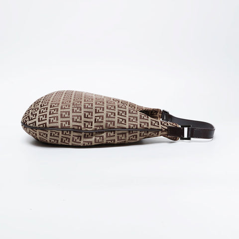 FENDI Zucchino Shoulder Bag Brown WS20997