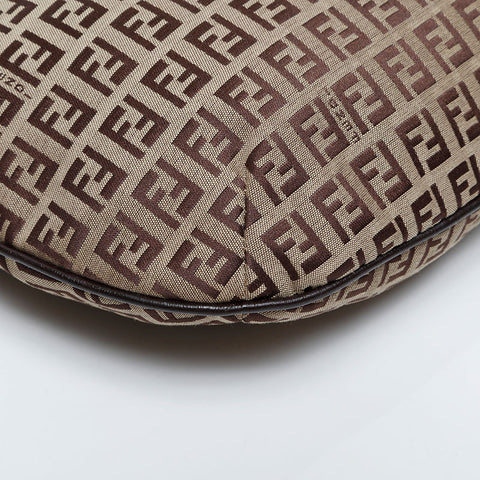 FENDI Zucchino Shoulder Bag Brown WS20997