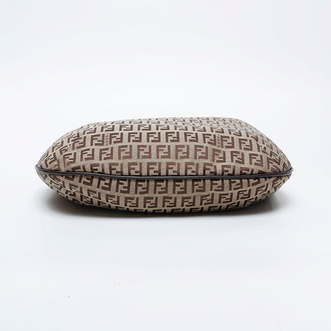 FENDI Zucchino Shoulder Bag Brown WS20997