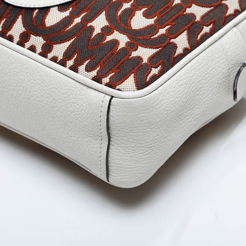 Miu Miu Logo Jacquard Camera Bag Shoulder Bag white WS21000