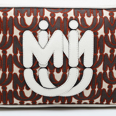 Miu Miu Logo Jacquard Camera Bag Shoulder Bag white WS21000