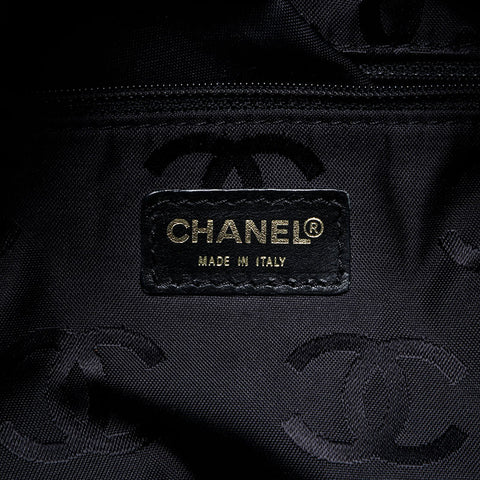 CHANEL No. 7 2002-2003 Big COCO Mark Caviar Hobo Shoulder Bag black WS21001