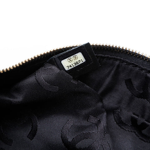 CHANEL No. 7 2002-2003 Big COCO Mark Caviar Hobo Shoulder Bag black WS21001