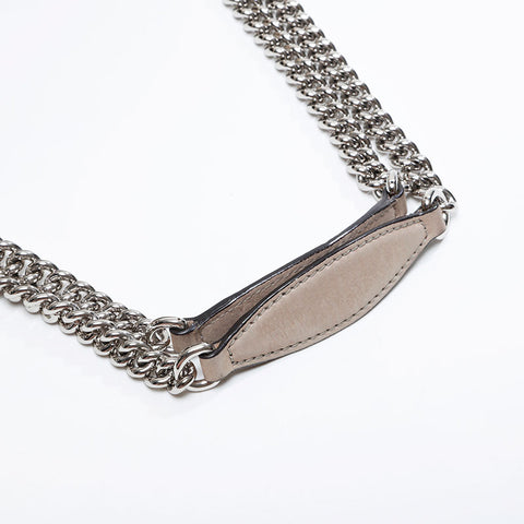 GUCCI Mouton Soho Stud Chain Shoulder Bag beige WS21002