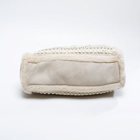 GUCCI Mouton Soho Stud Chain Shoulder Bag beige WS21002