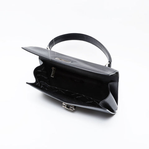 Salvatore Ferragamo Gancini Leather 2way Handbag black WS21003