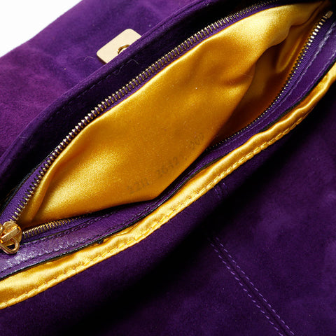 FENDI Suede manma bucket Shoulder Bag purple WS21004
