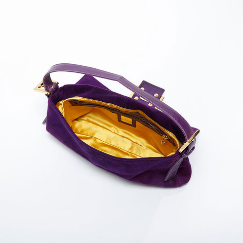 FENDI Suede manma bucket Shoulder Bag purple WS21004