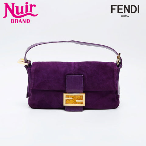 FENDI Suede manma bucket Shoulder Bag purple WS21004