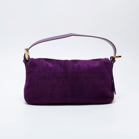 FENDI Suede manma bucket Shoulder Bag purple WS21004