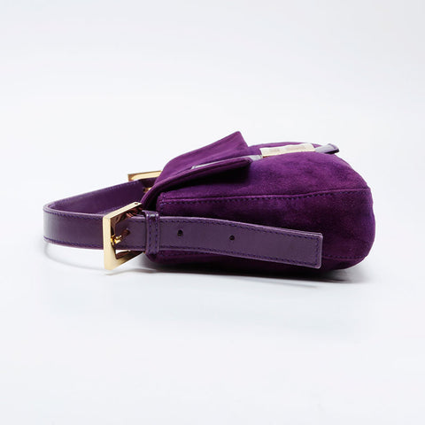 FENDI Suede manma bucket Shoulder Bag purple WS21004