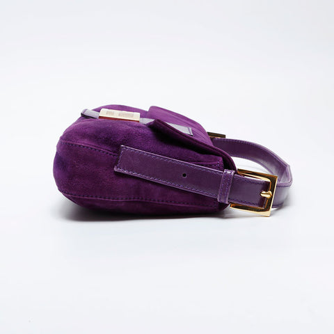 FENDI Suede manma bucket Shoulder Bag purple WS21004