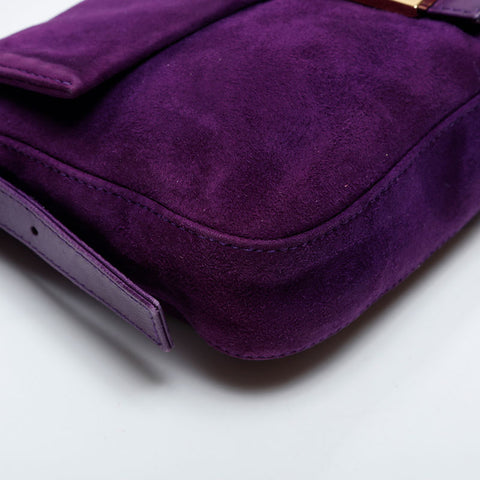 FENDI Suede manma bucket Shoulder Bag purple WS21004