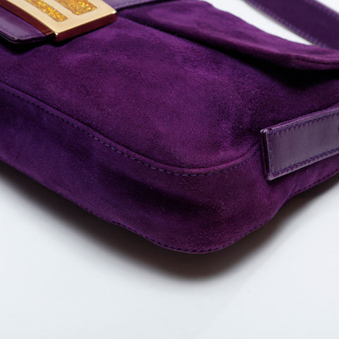 FENDI Suede manma bucket Shoulder Bag purple WS21004