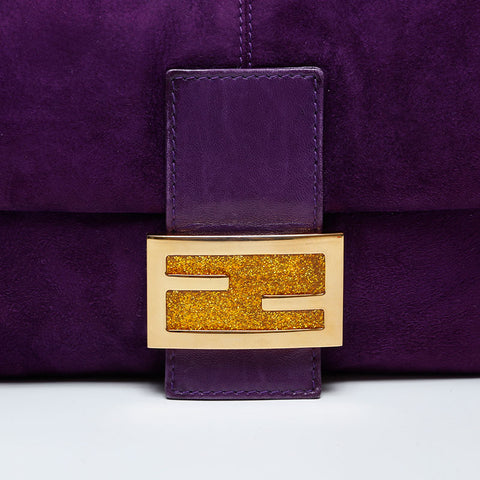 FENDI Suede manma bucket Shoulder Bag purple WS21004