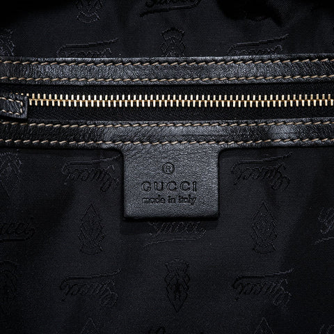 GUCCI Enamel New Brit Interlocking Shariline Handbag black WS21005