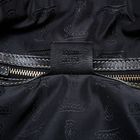 GUCCI Enamel New Brit Interlocking Shariline Handbag black WS21005