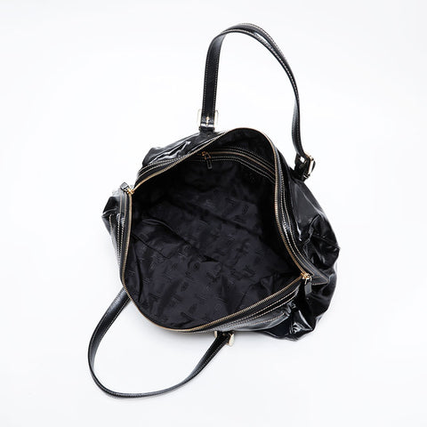 GUCCI Enamel New Brit Interlocking Shariline Handbag black WS21005