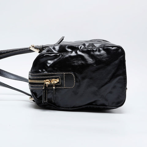 GUCCI Enamel New Brit Interlocking Shariline Handbag black WS21005