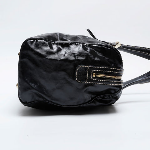 GUCCI Enamel New Brit Interlocking Shariline Handbag black WS21005