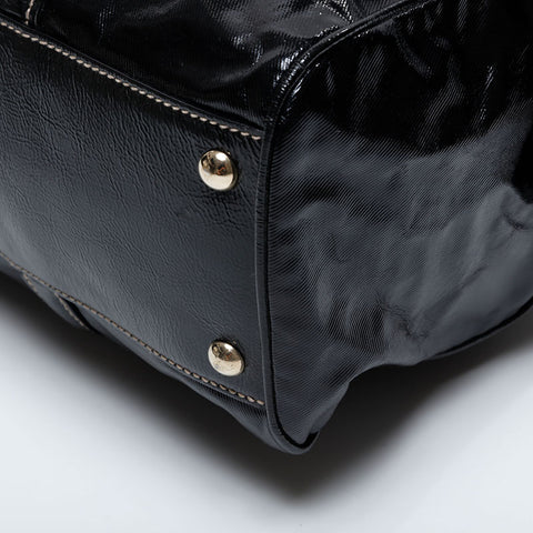 GUCCI Enamel New Brit Interlocking Shariline Handbag black WS21005