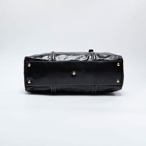 GUCCI Enamel New Brit Interlocking Shariline Handbag black WS21005