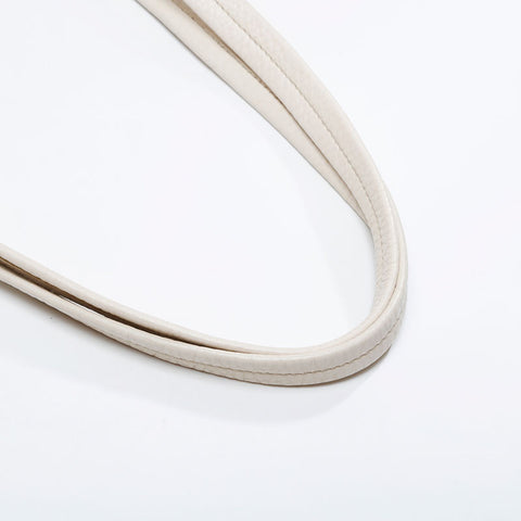 PRADA Leather Triangle Logo Tote Shoulder Bag white WS21006