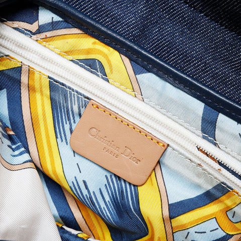 Christian Dior Denim saddle bag Shoulder Bag Navy WS21007