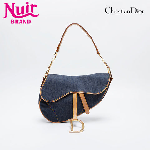 Christian Dior Denim saddle bag Shoulder Bag Navy WS21007