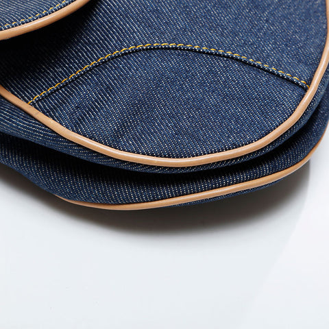 Christian Dior Denim saddle bag Shoulder Bag Navy WS21007