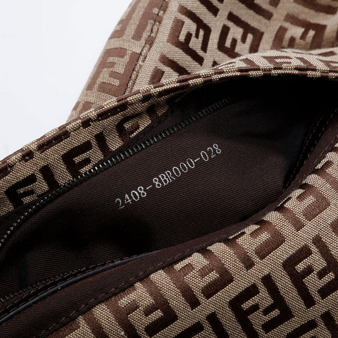 FENDI Zucchino mamma bucket Shoulder Bag Brown WS21010