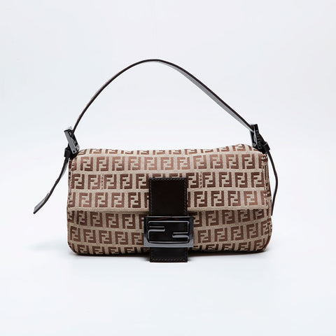 FENDI Zucchino mamma bucket Shoulder Bag Brown WS21010