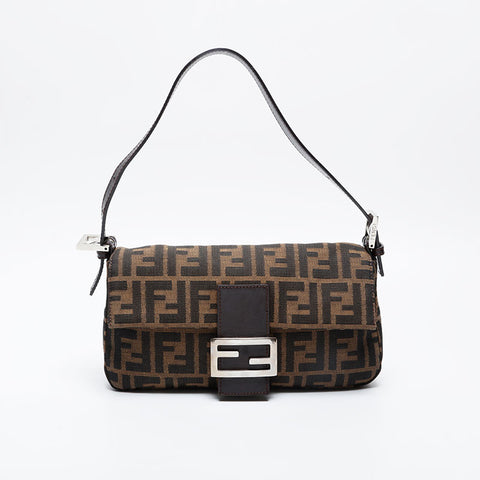 FENDI Zucca mamma bucket Shoulder Bag Brown WS21011