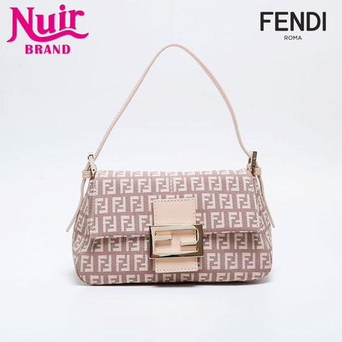 FENDI Zucchino Mamma Mini Canvas Shoulder Bag pink WS21012