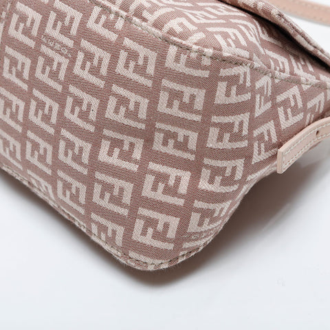 FENDI Zucchino Mamma Mini Canvas Shoulder Bag pink WS21012