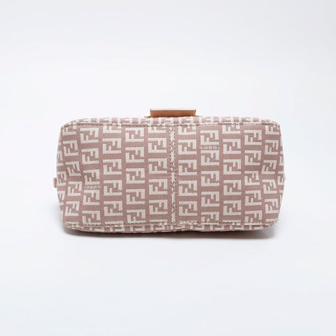 FENDI Zucchino Mamma Mini Canvas Shoulder Bag pink WS21012