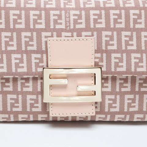 FENDI Zucchino Mamma Mini Canvas Shoulder Bag pink WS21012