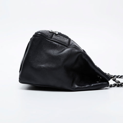 CHANEL No. 10 Icon Motif Chocolate Bar 2005-2006 Shoulder Bag black WS21013
