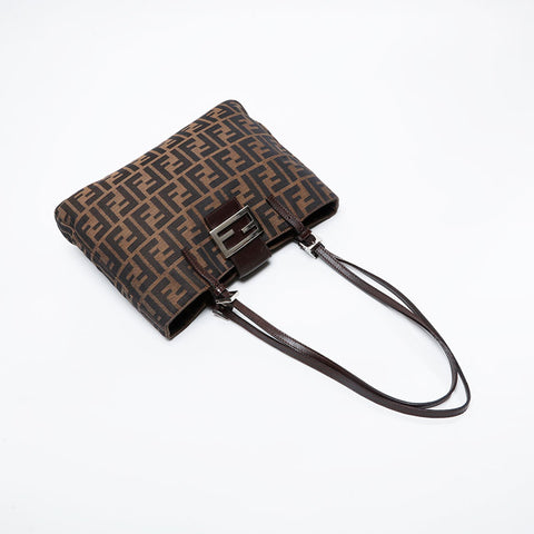 FENDI canvas zucca Shoulder Bag Brown WS21014