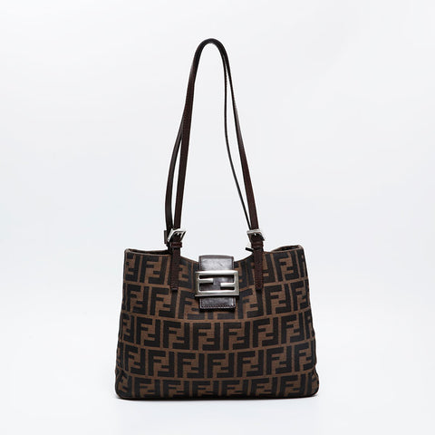 FENDI canvas zucca Shoulder Bag Brown WS21014