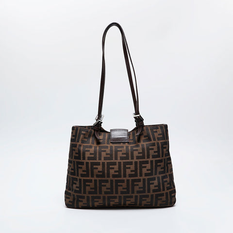 FENDI canvas zucca Shoulder Bag Brown WS21014