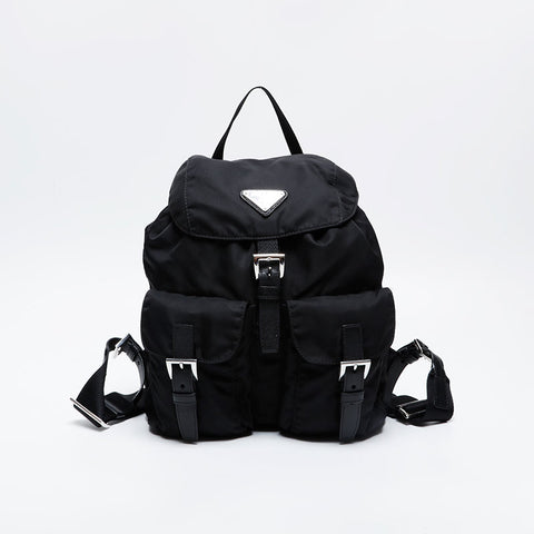 PRADA Nylon Saffiano Leather Backpack  Daypack black WS21015