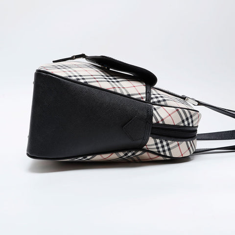 BURBERRY Nova check leather x canvas Shoulder Bag beige WS21016